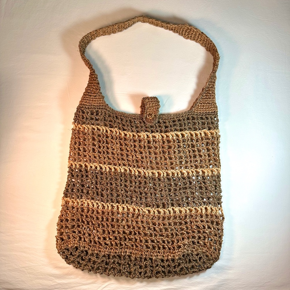 Jute Crochet Net Market Beach Bag - Picture 2 of 9